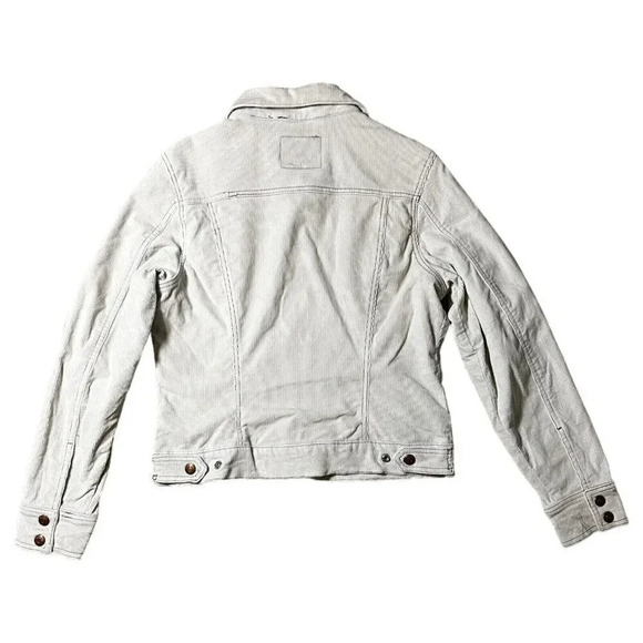 Levi Strauss Signature Beige Corduroy Snap Popper Button Up Jacket Size Small - Picture 5 of 8